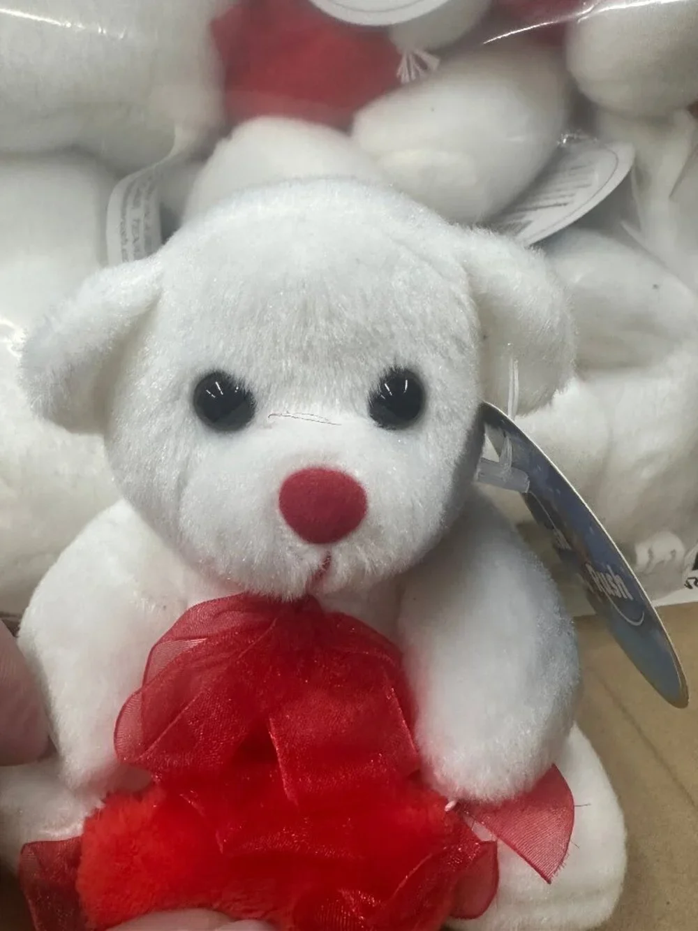 12-Pack White Mini Teddy Bears 4 Inch Stuffed Teddy Bear Small Heart Bulk Plush